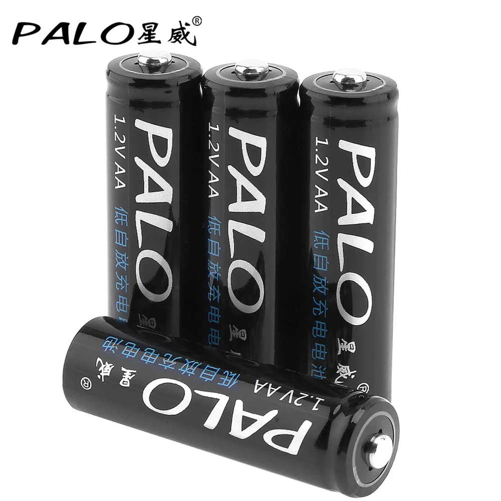 

4pcs! PALO 1.2V 1300mAh AA Battery Ni-MH NiMH Rechargeable Battery with Over-Current Protection for Children Toy Mouse Camera