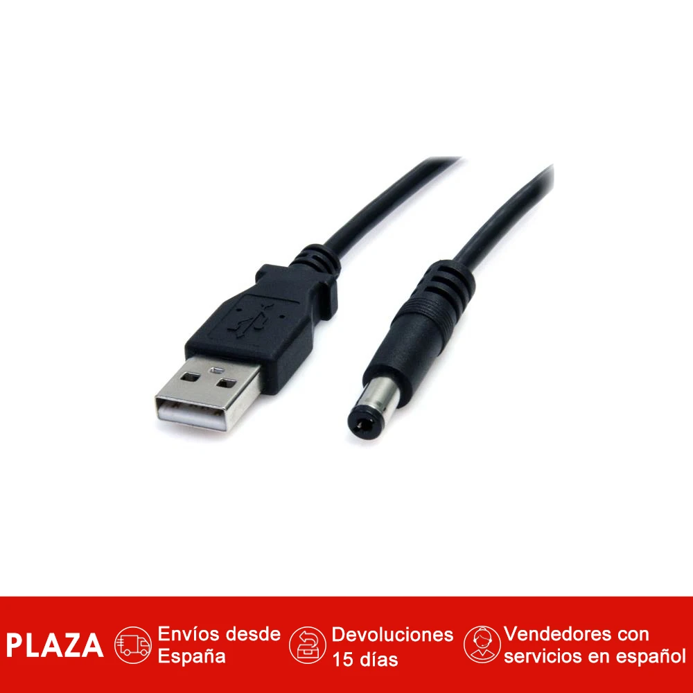 StarTech.com Cable de 91cm alimentacion USB A a M Tipo Barril 5 5mm 0 9 m Macho/Macho Barrel type Negro | Электроника