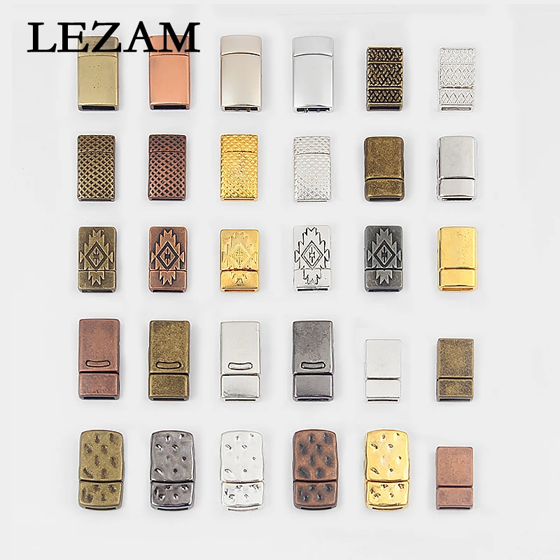

5sets Charms Flat Magnetic Clasp For 5mm 10mm Flat Leather Cord Bracelet Necklace Jewelry Making Findings Accessories