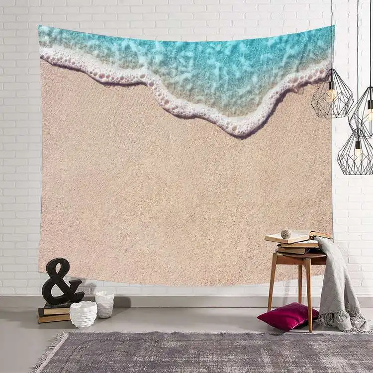 Морская волна большой Мандала индийский гобелен настенный богемный пляжный коврик полиэстер тонкое одеяло покрывало для йоги коврик