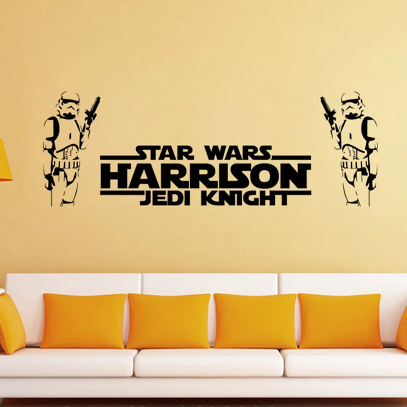 Us 11 19 30 Off New Large Home Decor Star Wars Harrison Jedi Knight Wall Art For Kids Room Living Room Decoration Diy Removable Vinyl Sticker In