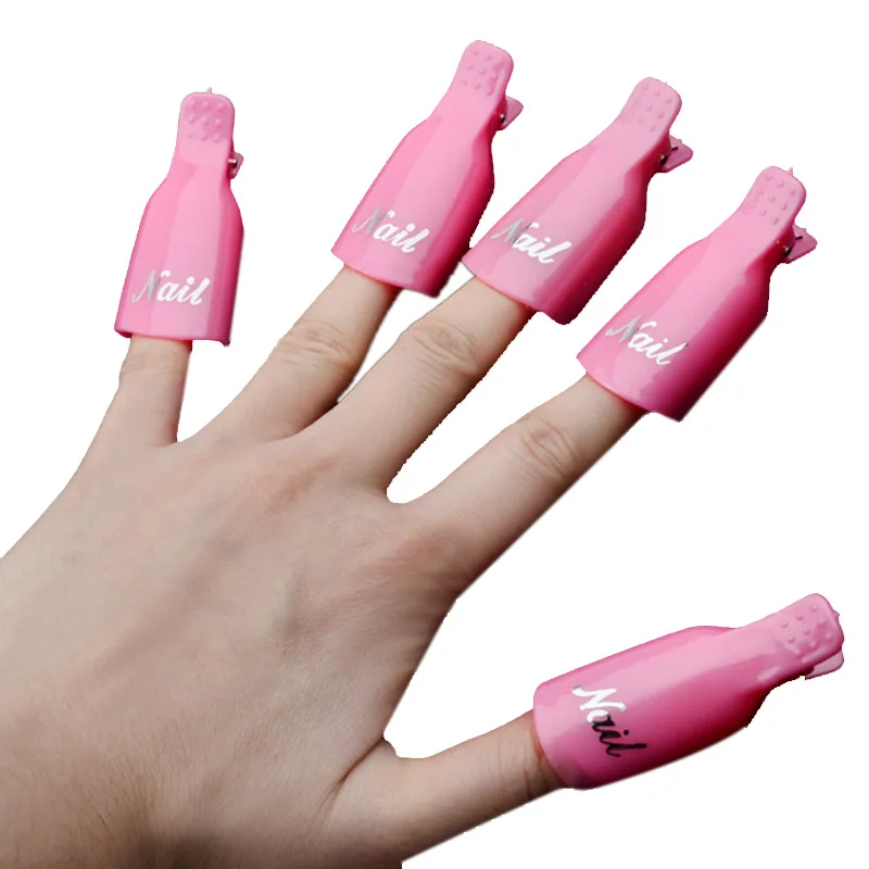 

2019 Hot Plastic Nail Art Soak Off Clip Cap UV Gel Polish Remover Wrap Tool