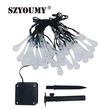 SZYOUMY Солнечный свет открытый украшения сада 5 м 6 м строки капля Водонепроницаемый праздник Рождества, освещение ламп фея