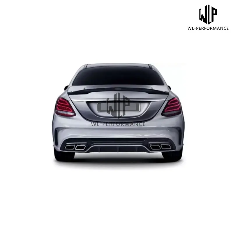 W205 Комплект кузова PU Неокрашенный передний бампер задний бампер для Mercedes Benz W205 C200 C300 Карлссон Комплект кузова 14-16