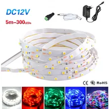 Rgb led 스트립 2835 3528 5 m 10 m 1 m 2 m 3 m 4 m led 성장 방수 유연한 다이오드 테이프 rgb dc 12 v led + 전원 어댑터 스트립 풀 세트(China)