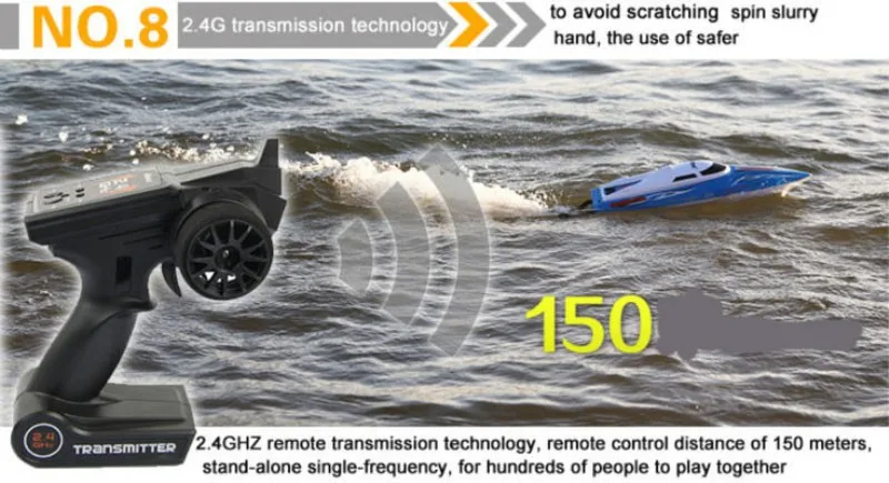 Новая UDI002 2,4g 4ch высокая скорость RC электрическая Спортивная лодка с системой водяного охлаждения/низковольтная сигнализация/сброс опрокидывания