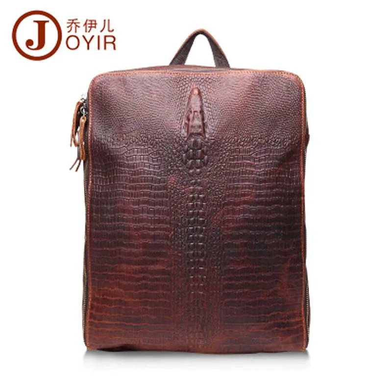 

YISHEN Men's Casual Fashion Crocodile Shoulder Crossbody Bags Genuine Cowhide Leather Travel Business Male Messenger Bag QYR1225