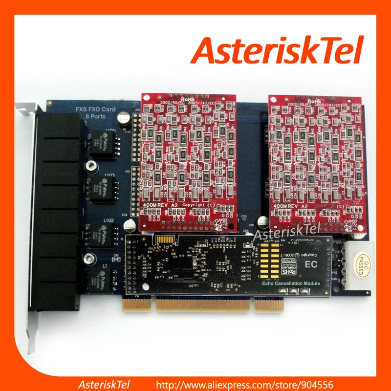 Asterisk карта TDM800P с аппаратным устройством для эхоподавления 8 портами FXO tdm800 VoIP PBX