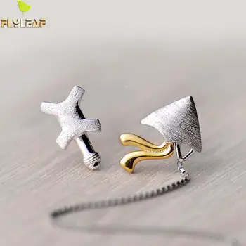 

Flyleaf Broken Line Kite Long Tassel Earrings For Women 100% 925 Sterling Silver Personality Design Fashion Jewellery