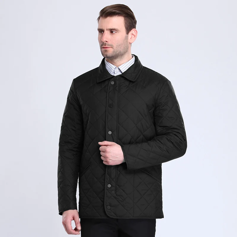 CITY CLASS Новинка года осень мужская стеганая куртка подкладка флис Chaqueta Hombre бизнес Causual Модные пальто для мужчин 6xl 15307 - Цвет: Black