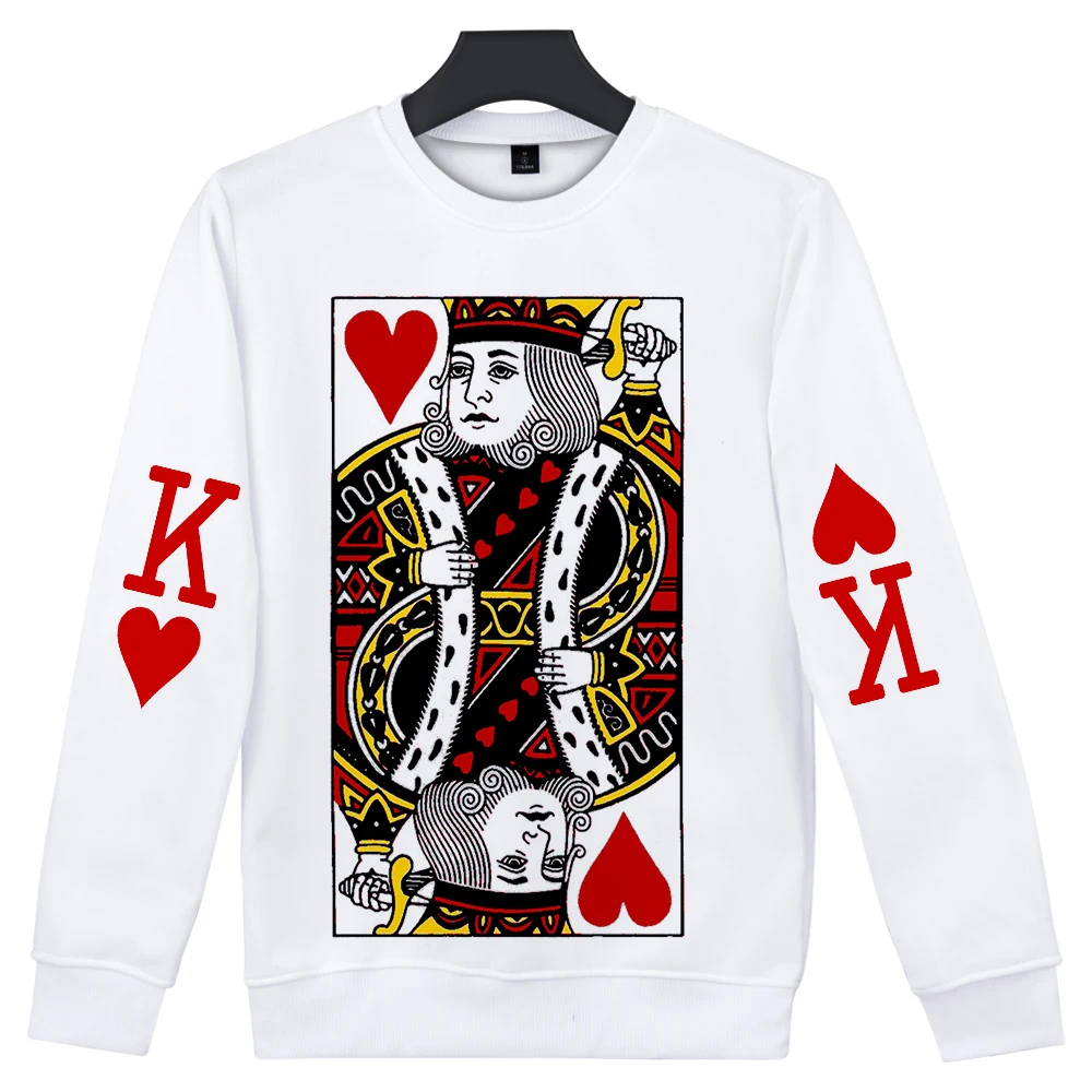 

Poker 3D Printing Style Slim Cool Basic Sports Street Popular O neck High Going Out Street Fashion Casual Women/men Sweatshirts