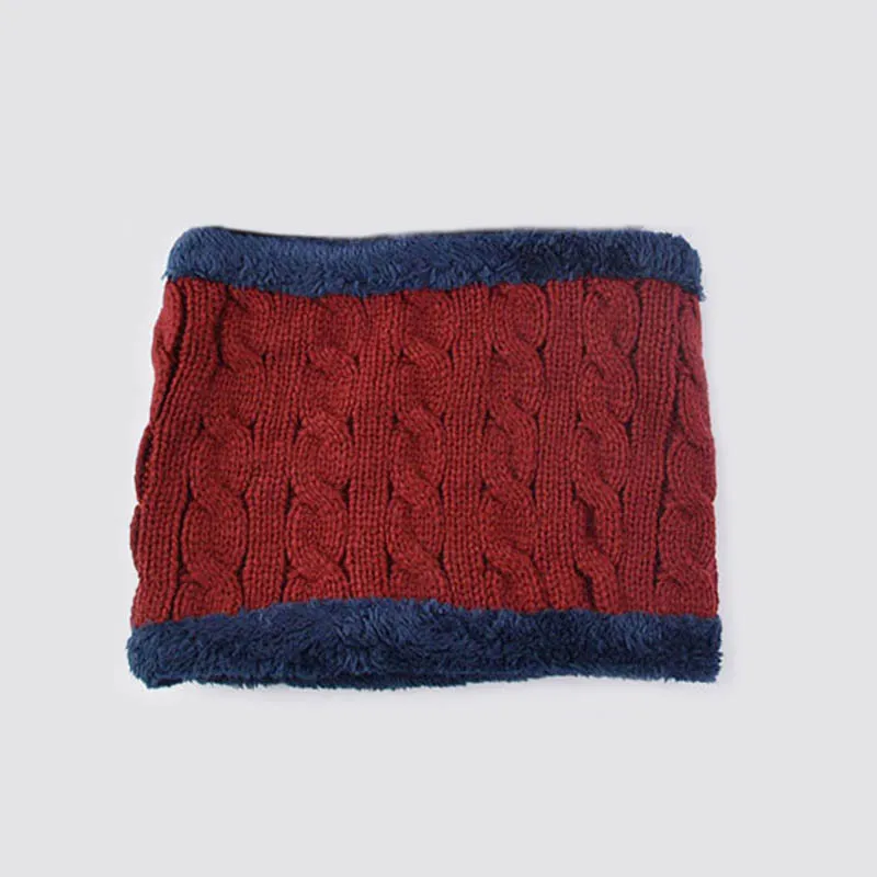 Just Scarf Red Зимние шапочки вязаные шеи теплые шапки Мужские wo мужские шапочки флис шерстяной вкладыш Толстая Балаклава шапка шарф наборы Skullies капот - Цвет: Just Scarf Red