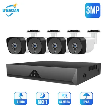 

Wheezan surveillance cameras Security System kit 3MP 4CH H.265 Video Surveillance IP Camera 1080P POE Onvif Danale Outdoor cctv