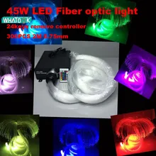 Красочный оптоволоконный оптическая звезда свет потолочный комплект света 0,75 мм 300 шт.* 2 м Оптическое волокно 45 Вт RGB светодиодный свет двигатель с 5 шт. кристалл