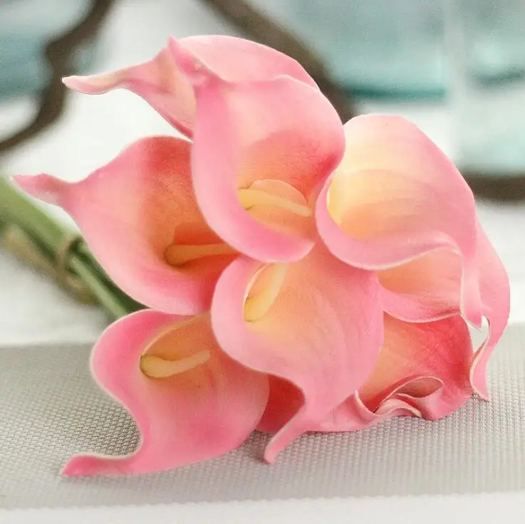 

Artificial Flowers PU Calla Lily flores Bouquets Wedding Decoration Fake Flowers Home Autumn Decoration Artificial Plants 1pcs