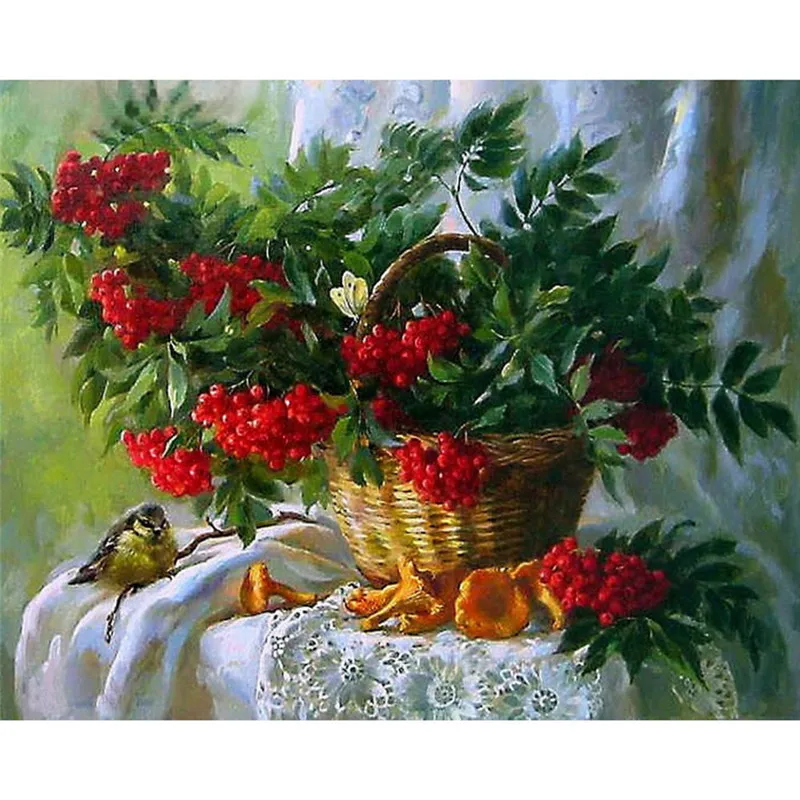 

30x35cm 5D DIY Diamond Embroidery Painting Mosaic Flower Basket Round Diamond Cross Stitch Kits Rhinestones Beaded Embroidery