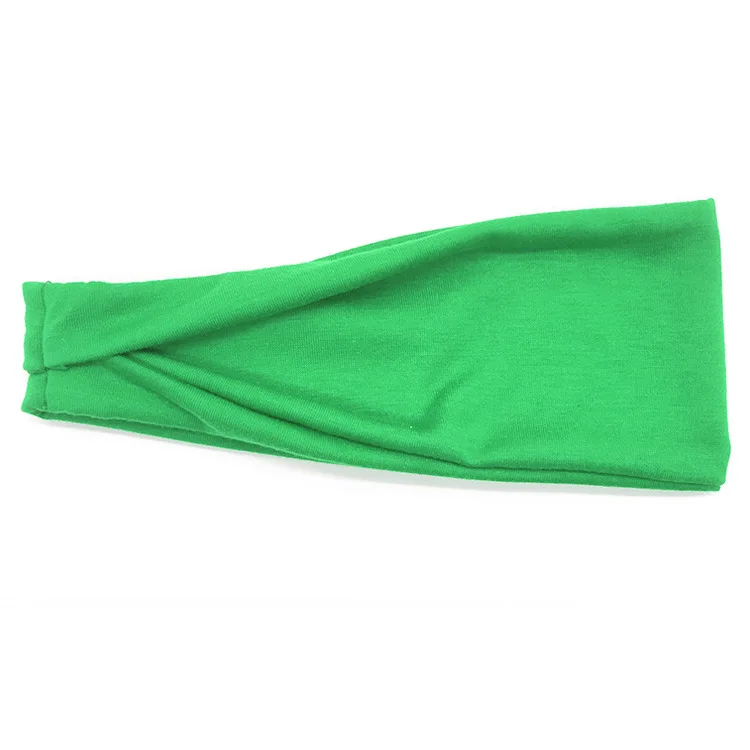 10 шт мода сплошной цвет Женщины Мужчины Спорт повязка от пота на голову Йога Тренажерный Зал Стрейч лента на голову, лента для волос резинка для волос банданы - Цвет: Зеленый