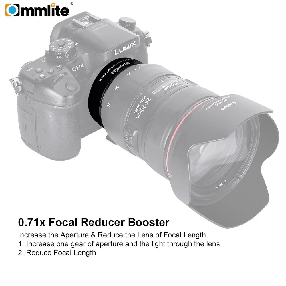 BEESCLOVER Commlite CM-AEF-MFT Booster 0.71x AF адаптер объектива для Canon EOS EF объектив для M4/3 камеры адаптер объектива r25