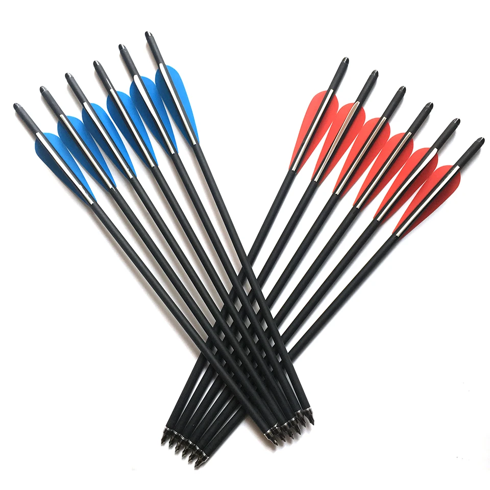 6pcs/lot Carbon Arrow 17" 20" 22" Crossbow Bolts Carbon