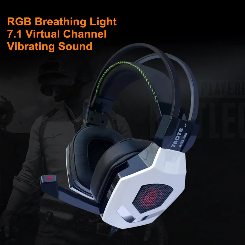 

7.1 USB Surround Sound PC Headsets Over-Ear Gaming Headphones with Microphone LED Light Wired Headphone headphones Gaming Headse