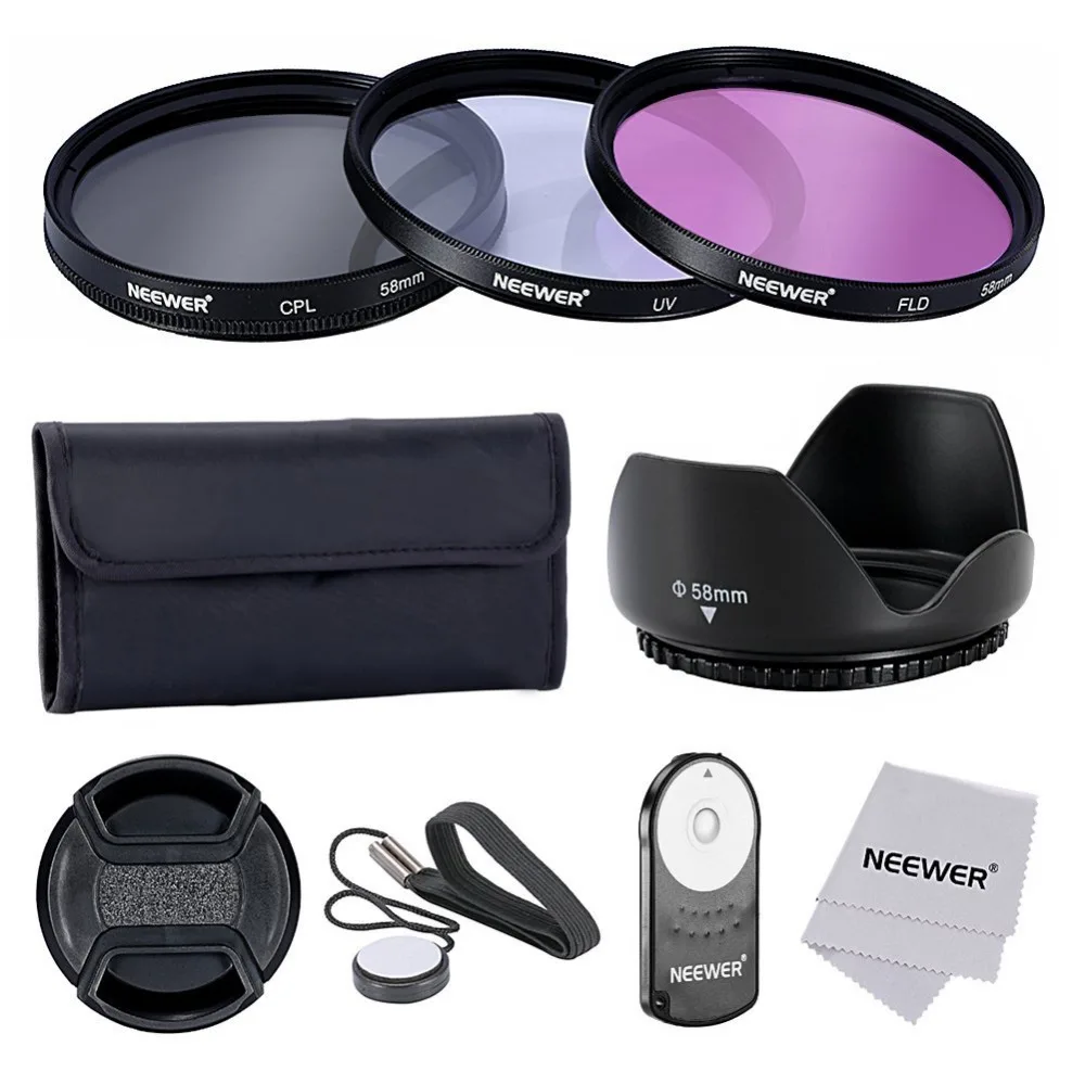 

Neewer 58MM Professional Lens Filter Accessory Kit and IR Wireless Remote Control for CANON EOS Rebel T4i T3i T3 T2i DSLR Camera
