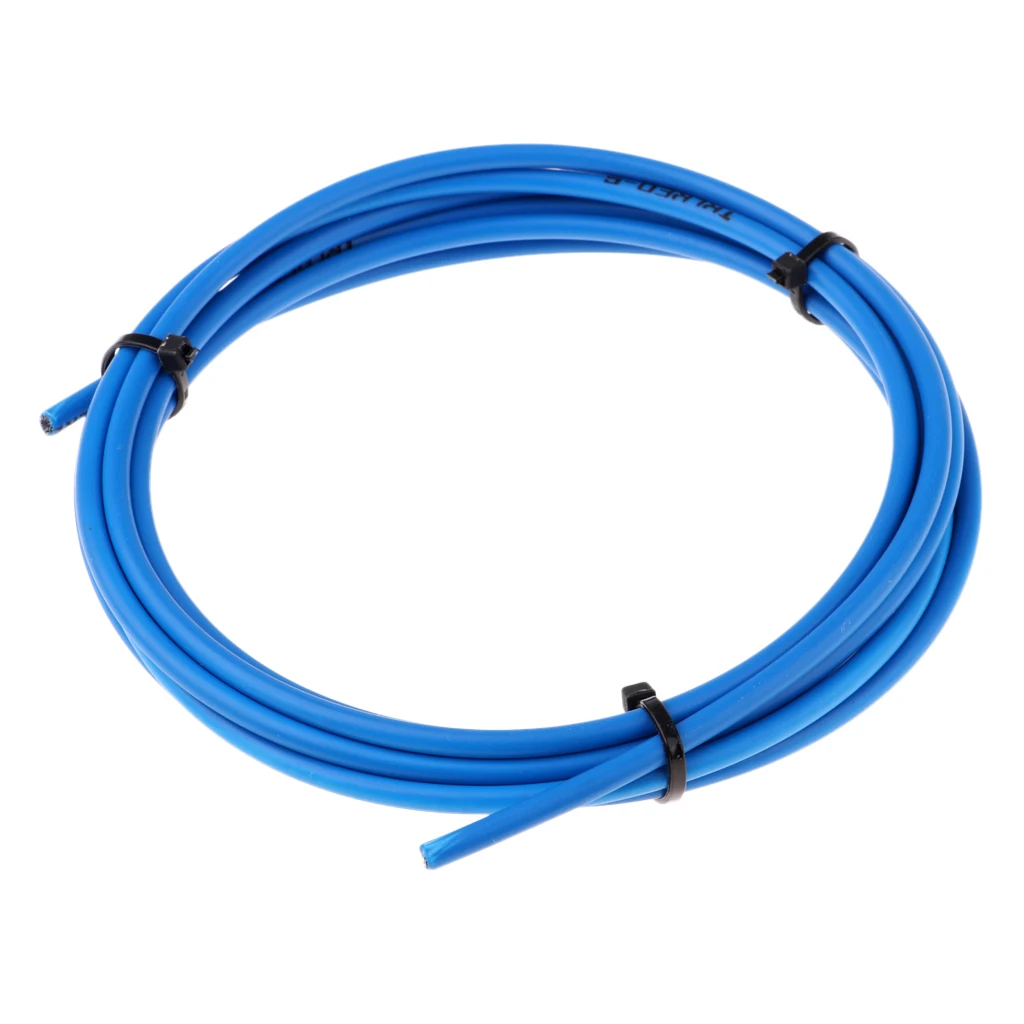 Soft High Carbon Steel + PVC Bike Shifter Derailleur Cable Line Housing Tube Pipe & 6pcs End Cap Tube Tip Blue