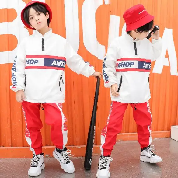 

2019 Spring Autumn children's clothing set Boys Girls Print Tracksuit Clothes kids sport suits Hip Hop dance Costume pant & Tops