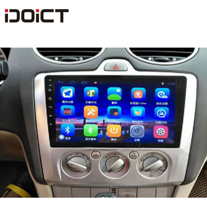 Best IDOICT  Android 8.1 Car DVD Player GPS Navigation Multimedia For Ford Focus Radio 2005-2011 car stereo bluetooth 4