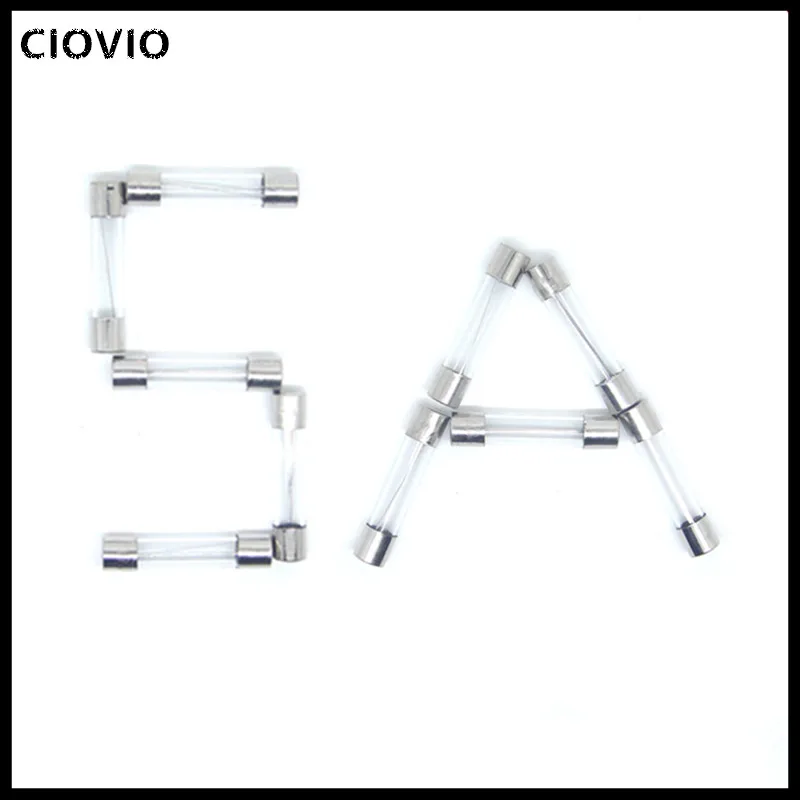 10pcs Fast-blow Glass Fuses Assorted Kit630mm 250V 0.5A 1A 2A 3A 4A 5A 6A 8A 10A 15A 20A 25A 30A 