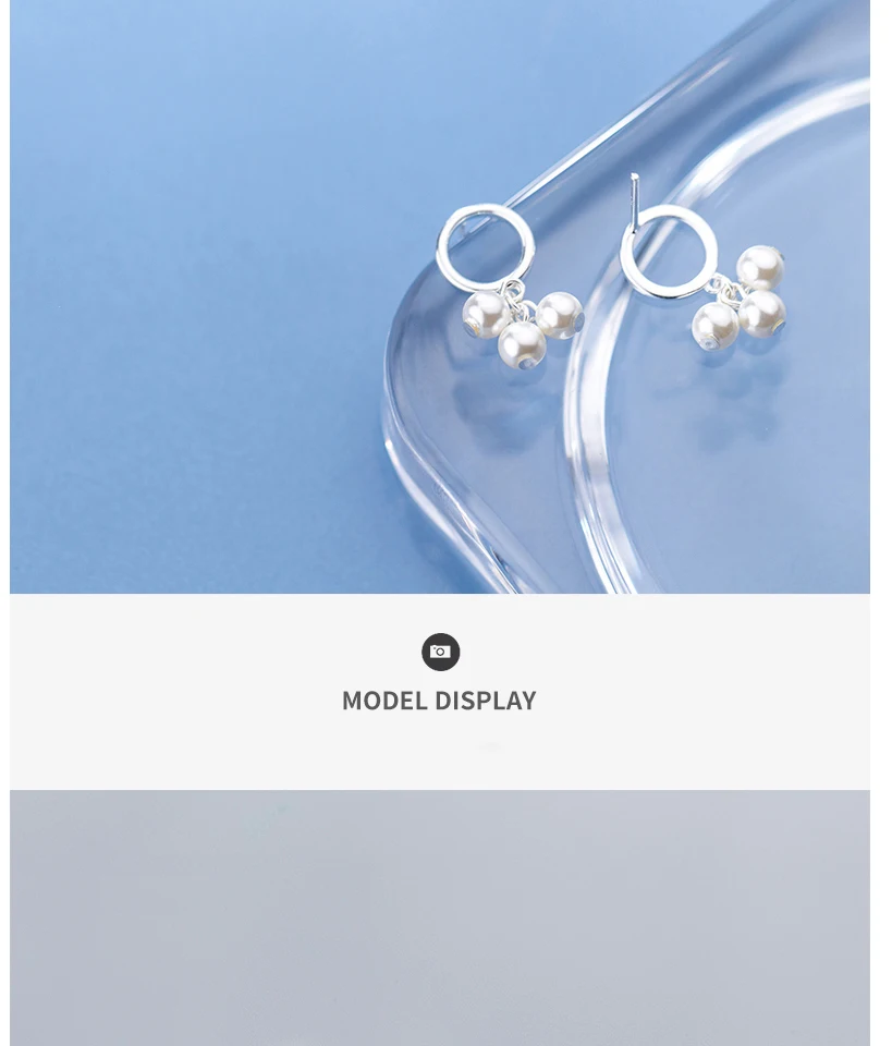 Korea 925 Sterling Silver Round Simulated Pearl Statement Geometric Fashion Drop Earrings For Women Bride Wedding Jewelry Brinco (3)