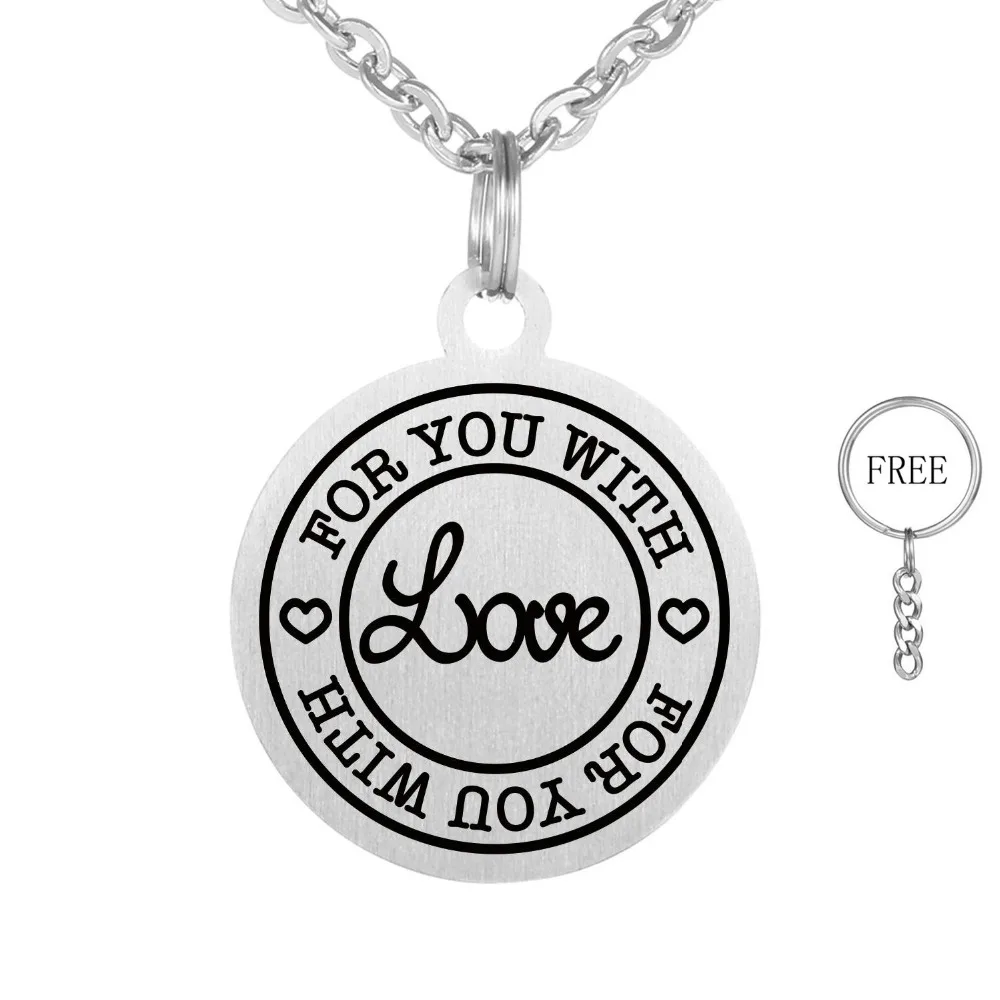 FOR YOU WITH 316L Stainless Steel Round Necklace Inspirational Quotes Pendants Necklaces Men | Украшения и аксессуары