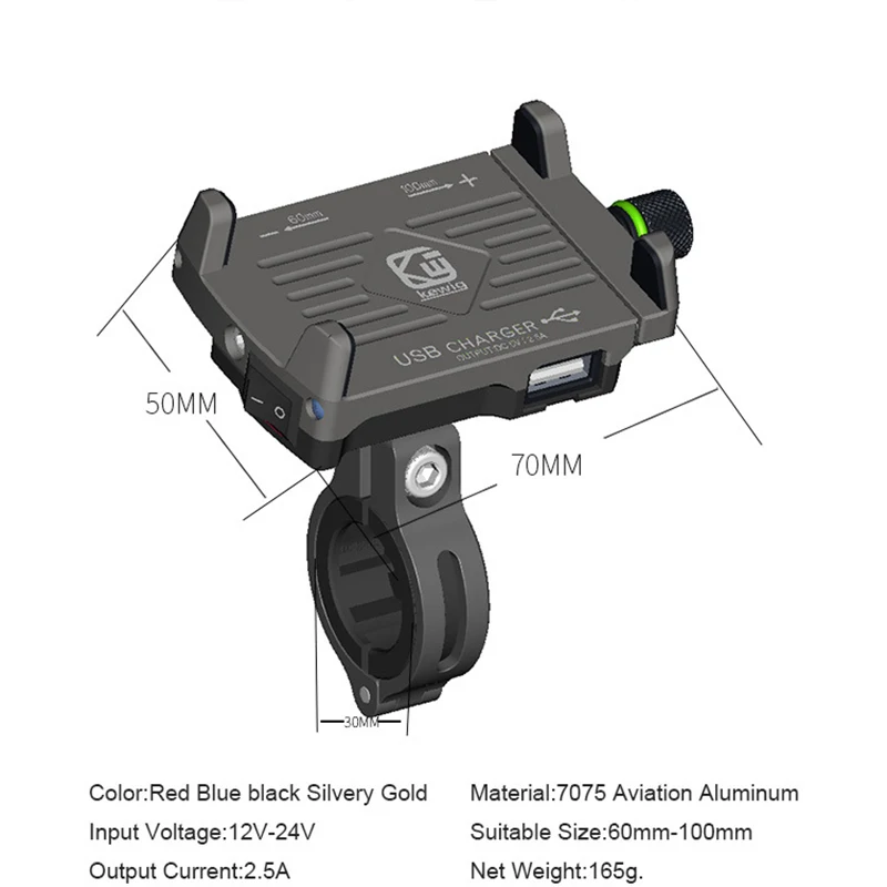 ACCNIC держатель для мобильного телефона на мотоцикл с поворотным кронштейном на 360 градусов с USB зарядным устройством держатель для телефона для samsung Galaxy S7 S8