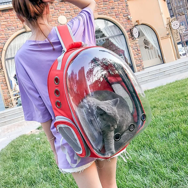 

Pet Dog Carrier Breathable Backpack Bag Puppy Portable Outdoor Capsule Ventilated Visual Window Capsule Shaped Hiking Travel Bag