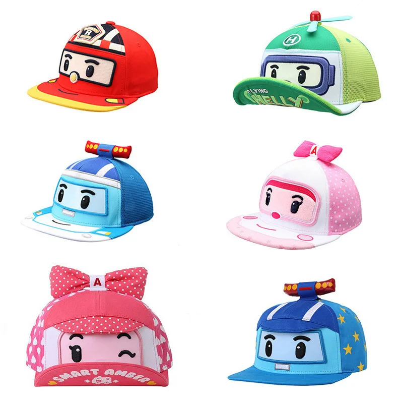 Robocar بولي قبعة بيسبول Snapback قبعة الطفل الكرتون بورورو سيارة روبوت قبعة بواقٍ للشمس التحول الربيع الصيف كاب أطفال بوي فتاة
