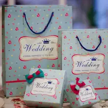 20Pcs/lot Printed handbag Candy Box DIY Folding Party Wedding boda Decoration Gift Paper Favors Boxes