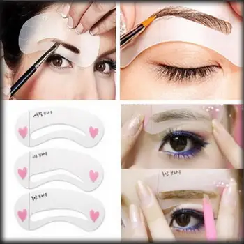 

by dhl or ems 500 sets 3 Styles Grooming Brow Painted Model Stencil Kit Shaping DIY Beauty Eyebrow Template Stencil Make Up