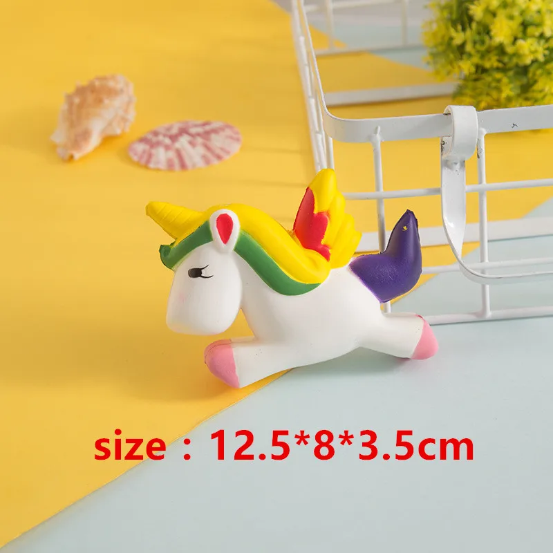 Мягкий Радужный Единорог животное мороженое персик сжимает мягкими каваи медленно поднимающаяся забавная игрушка-антистресс мяч снятие стресса игрушка - Цвет: unicorn