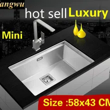 Ручной работы vogue кухня ручная раковина одинарная мойка сделать блюда 304 нержавеющая сталь Горячая 58x43 см