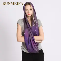 RUNMEIFA 2018 Для женщин небо звезды шарф Femme мягкая хиджаб молочный шелк накидка теплый шарф шеи Mujer Bufanda Vrouw Sjaals