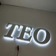 yangyu warm white backlit led mirror stainless steel illuminated channel letter Sign