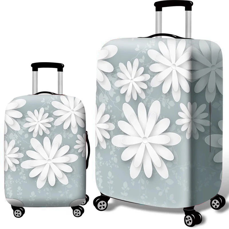 Аксессуары для путешествий, чехол для чемодана, набор для защиты багажа, пылезащитный чехол, набор для багажника, чехол на колесиках, эластичный Цветочный узор - Цвет: D