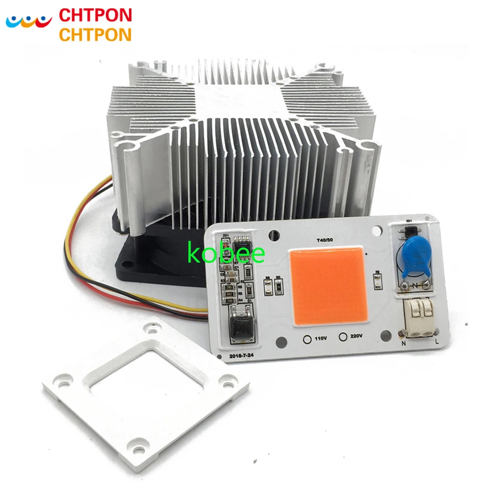 

Dimmable LED COB Lamp Chip 50W with heatsink AC 110V 220V Input Smart IC Driver Fit For DIY LED Floodlight Spotlight LED