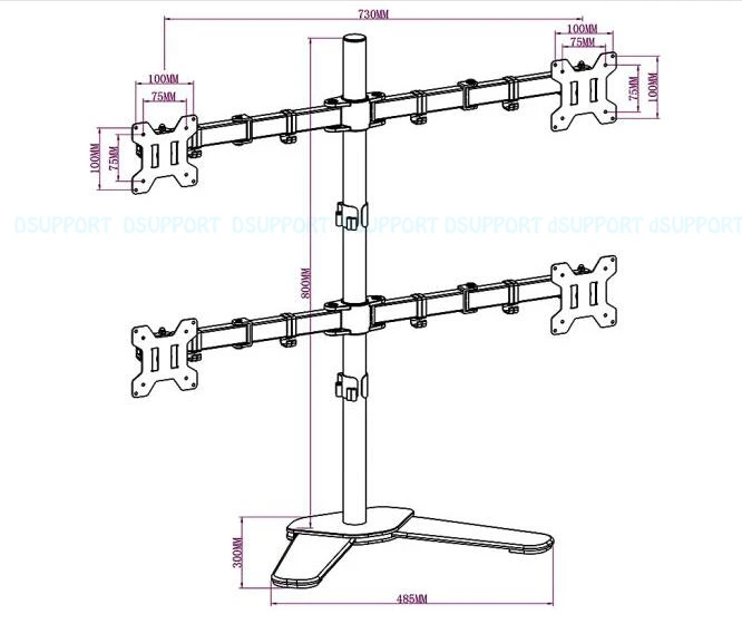 ML6884 настольная подставка полный движения 360 градусов, с 4мя фазами, экраны монитор держатель 1"-27" ЖК-дисплей светодиодный держатель монитора загрузка 9.9kgs каждая головка