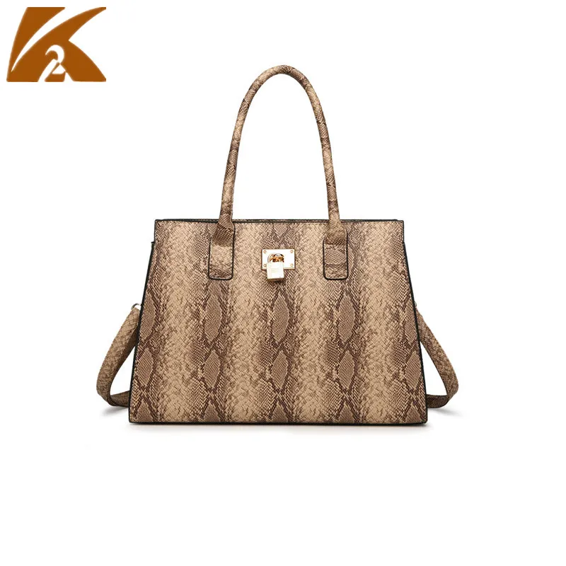 

KVKY Fashion Cross Body Tote Bags for Women Serpentin Leather Handbags Messenger Hand Bags Large Capacity Shoulder Bag Handbag