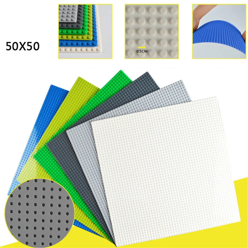 

50X50 Dots Base Plate for Small Bricks Baseplate Board DIY Building Blocks Lepin Compatible with Legoing Toys for Children