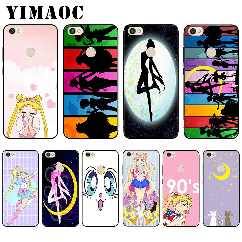 

YIMAOC Girl Sailor Moon Anime Black Soft Silicone Case for Xiaomi Redmi Note 6 Pro 7 Pro S2 Go Cover