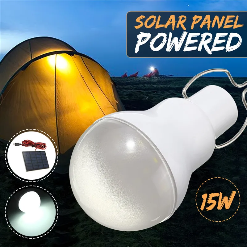 solar street light Portable Solar Light 15W 110LM Solar Powered Energy Lamps 5V LED Bulb for Outdoors Camping Light Tent Lamp solar powered patio lights