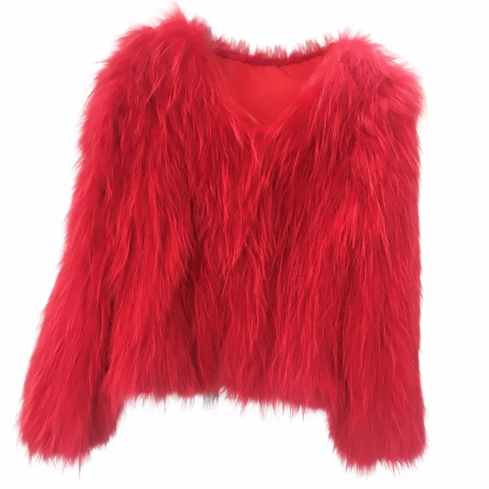 Vestes Véritable Manteau Naturel Pour Femme Laveur Taille Fei Raton Grande Rouge Tricoté Yin Les Fourrure De Femmes pngxFw4Xq