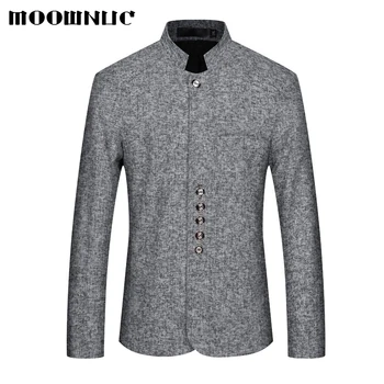 

Blazers Brand Coat Stand collar Fashion Suits Large Size Male Casual Suits Men Autumn Slim Fit Hot Sale British Spring MOOWNUC