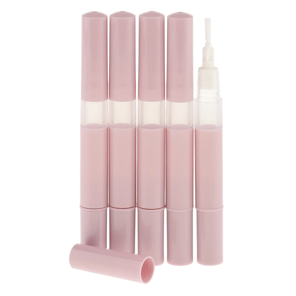 0pcs Aluminum Empty Twist Pen Lip Gloss Brush Pen, Lip Nail Oil Applicator Cosmetic Container Eyelash Growth Liquid Tube